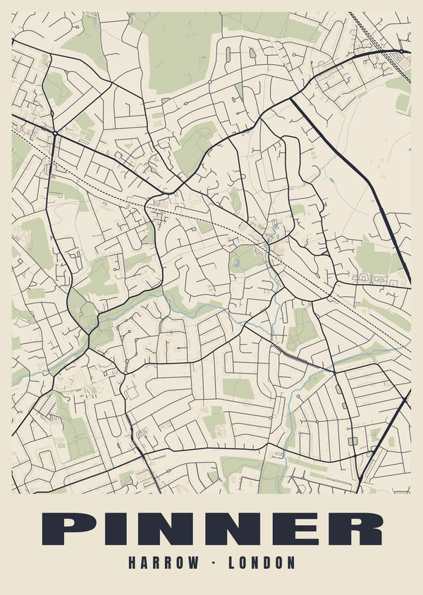 Pinner Heritage Street Map Poster