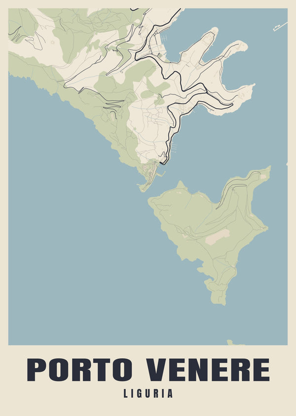 Porto Venere Street Map Poster