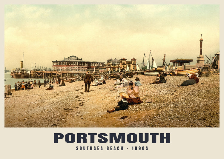 Southsea Beach, Portsmouth, c. 1890–1900 Heritage Print