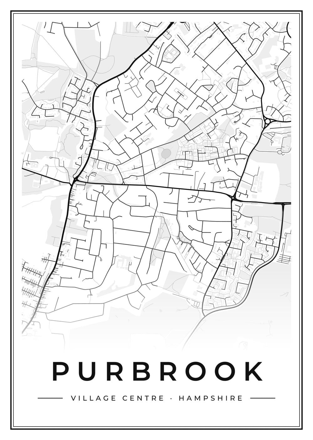 Purbrook Village Centre Street Map Poster
