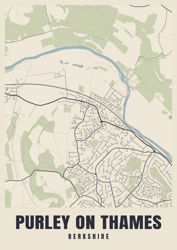 Purley on Thames Street Map Poster