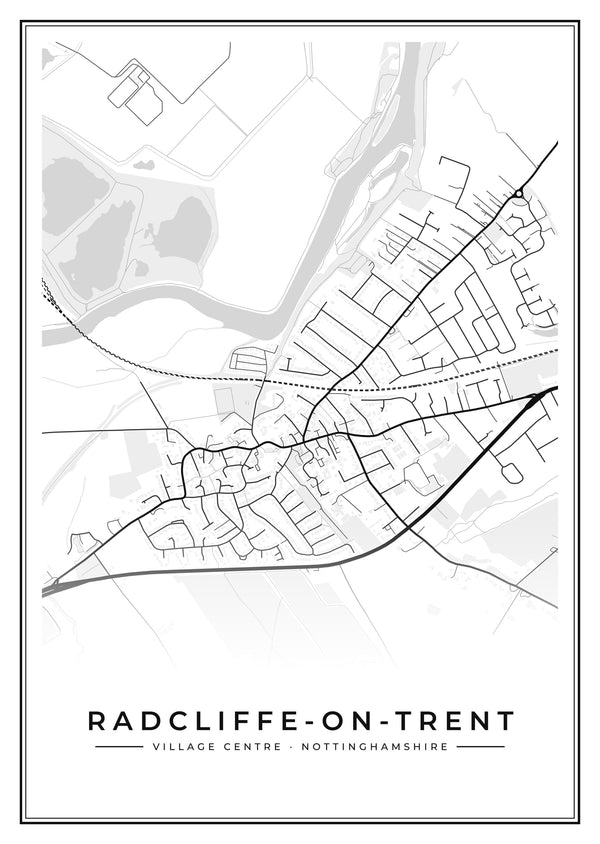 Radcliffe-on-Trent Village Centre Street Map Poster