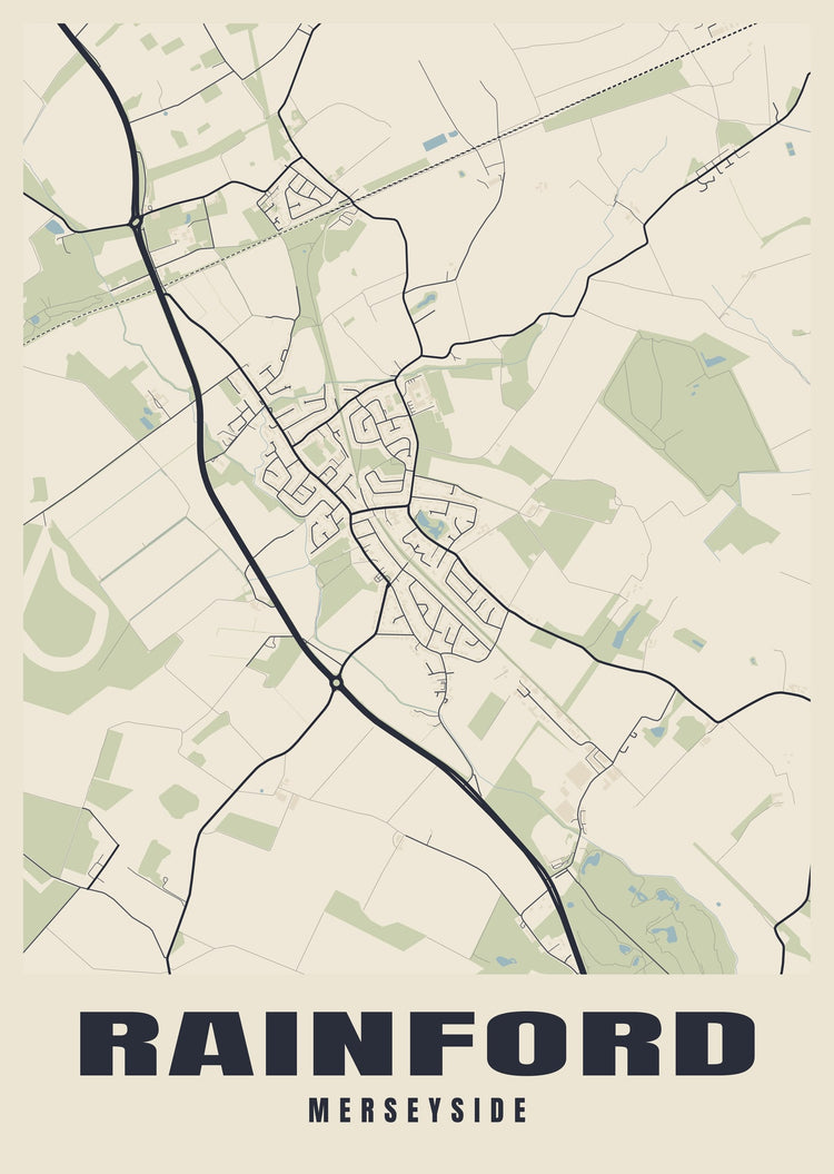 Rainford Street Map Poster