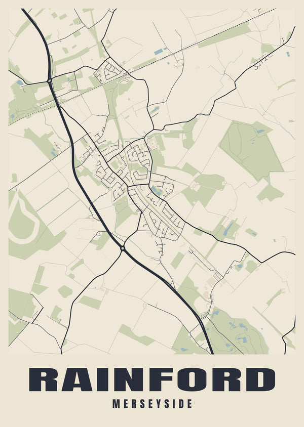 Rainford Street Map Poster