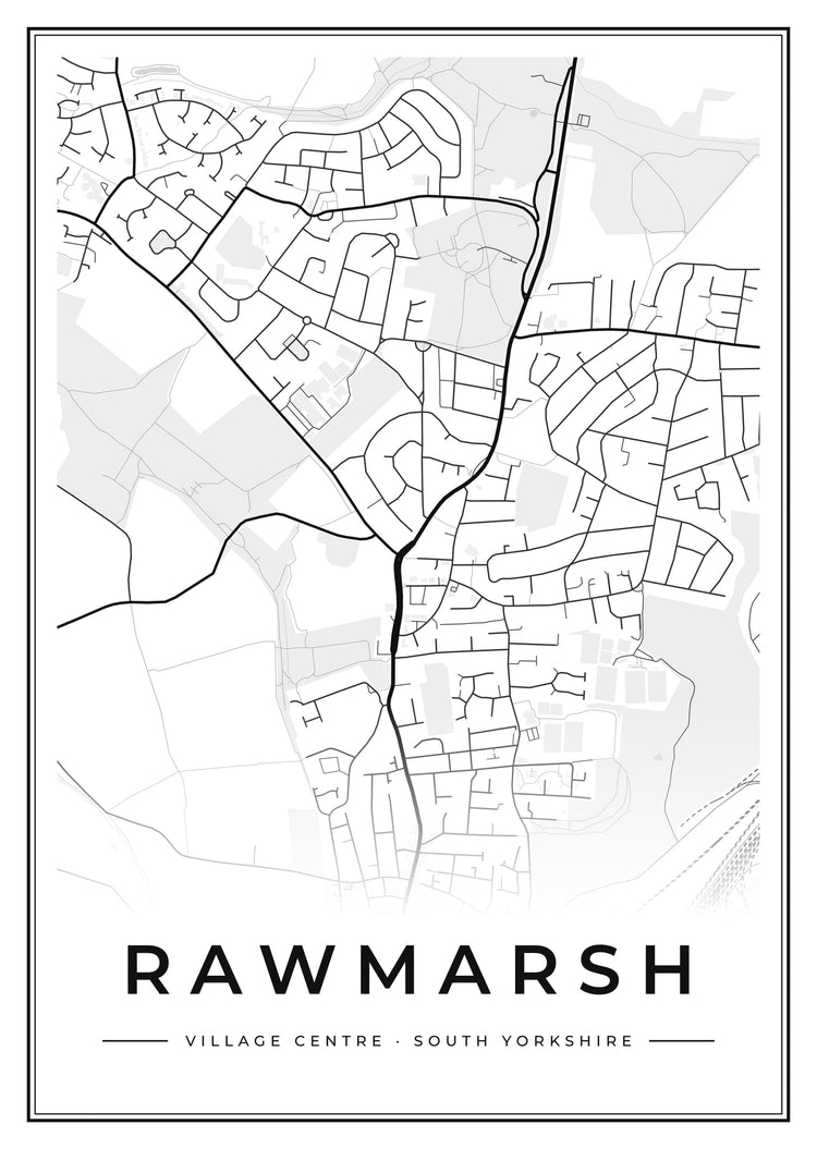 Rawmarsh Village Centre Street Map Poster