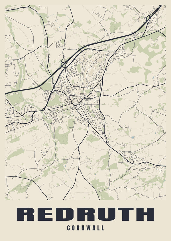 Redruth Street Map Poster