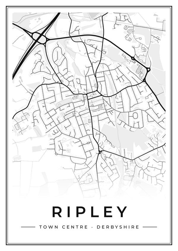 Ripley Town Centre Street Map Poster