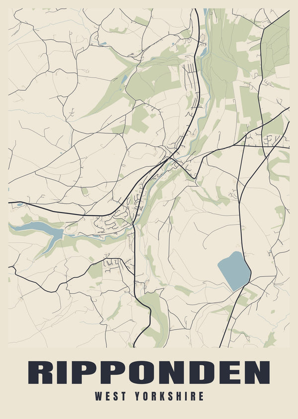 Ripponden Street Map Poster
