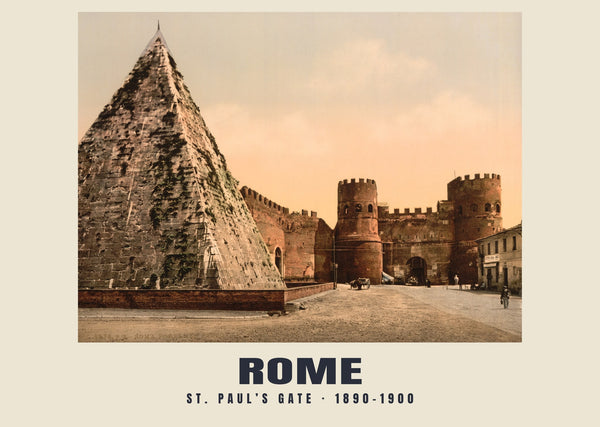 Sint-Paulspoort, Rome — 1890–1900 · Historische fotochroomprint