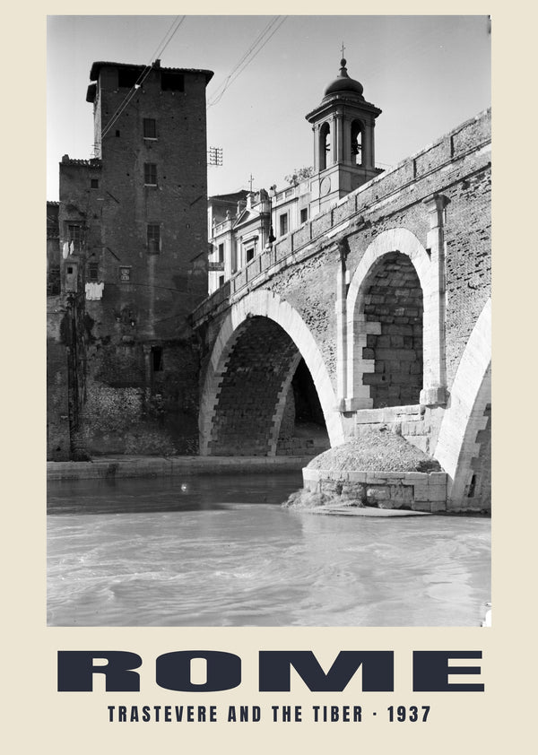 Trastevere and the Tiber, Rome — 1937 · Historic photograph print