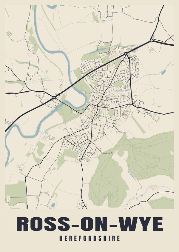Ross-on-Wye Street Map Poster