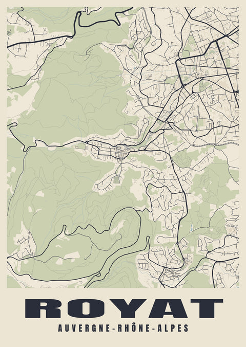 Royat Street Map Poster