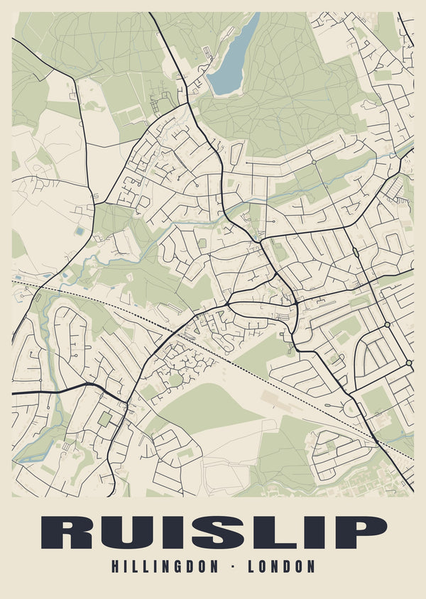 Ruislip Heritage Street Map Poster
