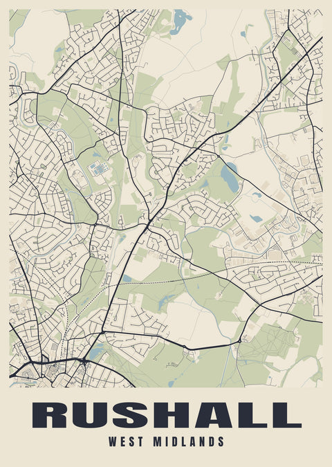 Rushall Street Map Poster