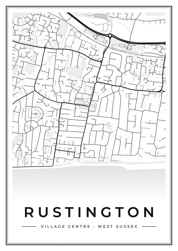 Rustington Village Centre Street Map Poster