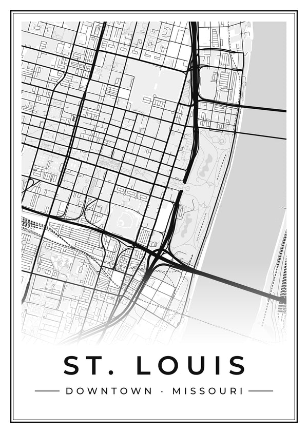 St. Louis Downtown Street Map Poster