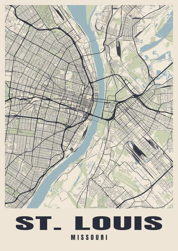 St. Louis Street Map Poster