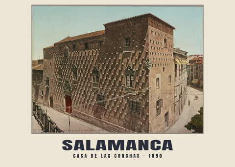 Casa de las Conchas, Salamanca — 1890 · Stampa di fotocromo d’epoca