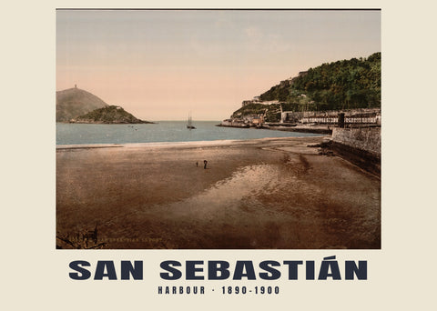 Port i zatoka, San Sebastián — 1890–1900 · Wydruk dawnego fotochromu