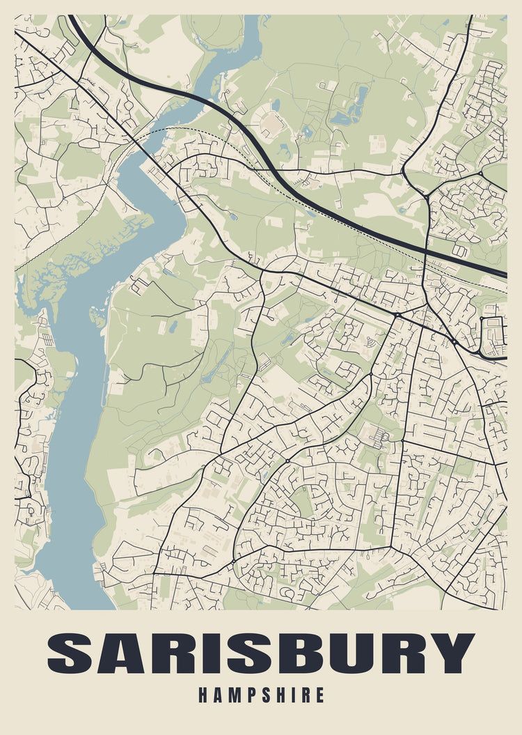 Sarisbury Street Map Poster