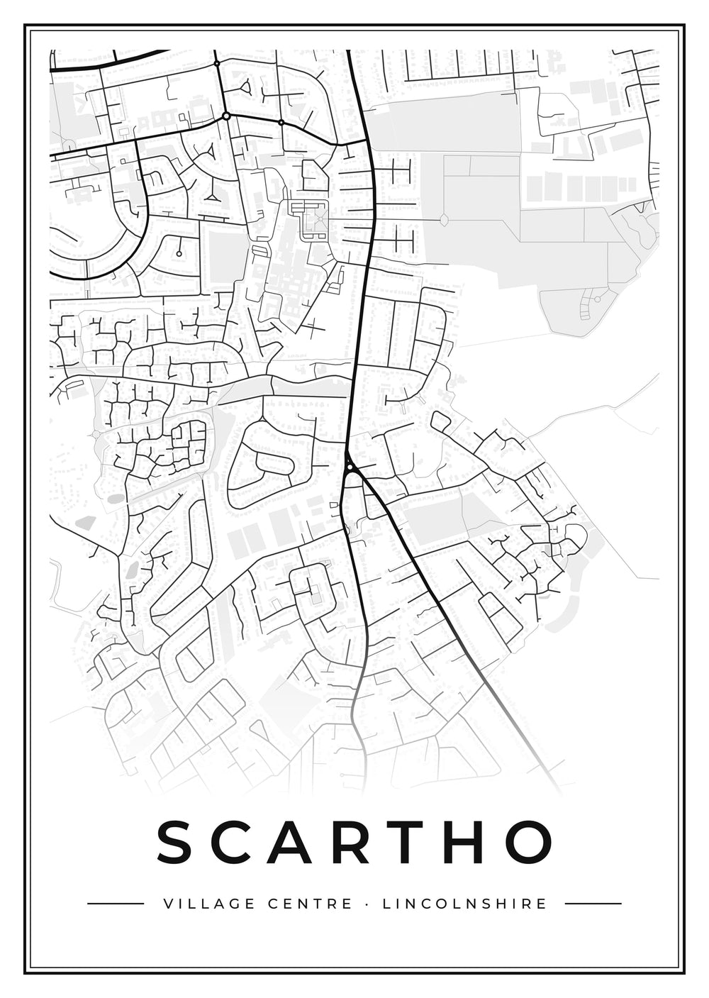 Scartho Village Centre Street Map Poster