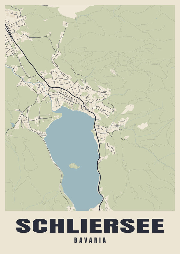 Schliersee Street Map Poster