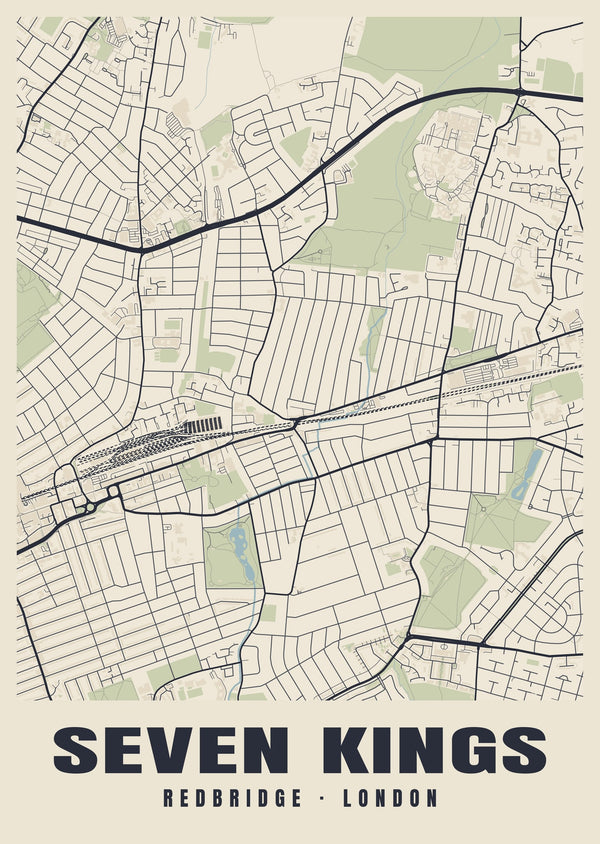 Seven Kings Heritage Street Map Poster