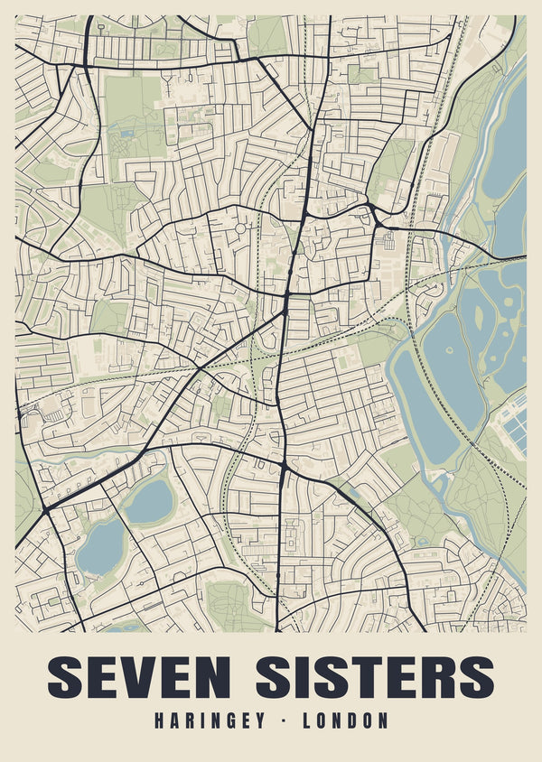Seven Sisters Heritage Street Map Poster