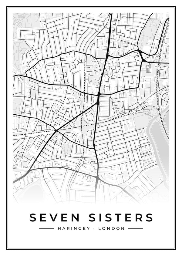 Seven Sisters Street Map Poster