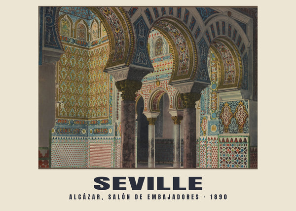 Alcázar, Salón de Embajadores, Seville — 1890 · Vintage photochrom print
