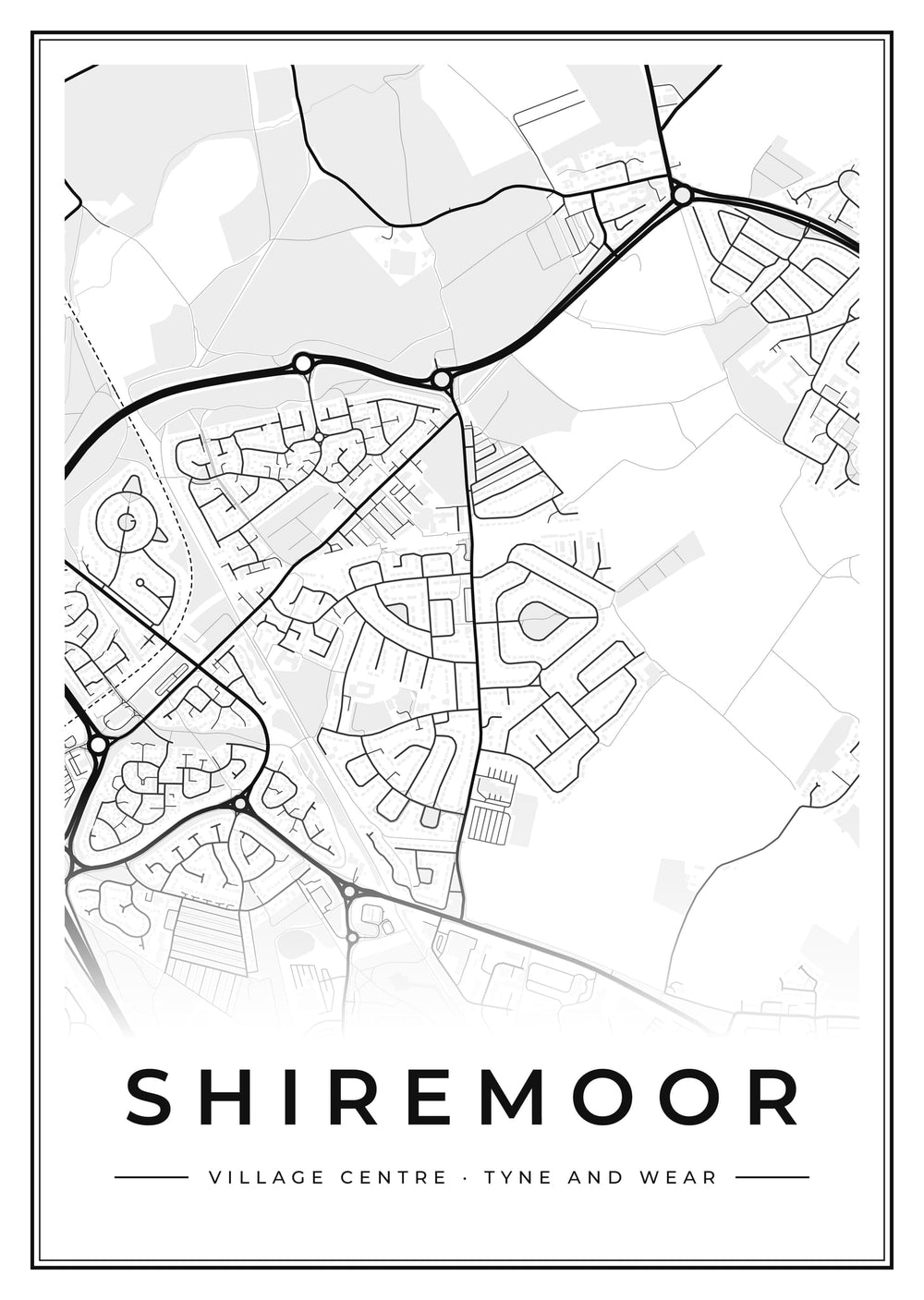 Shiremoor Village Centre Street Map Poster
