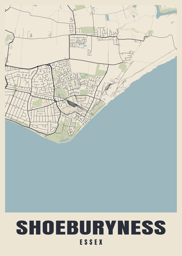 Shoeburyness Street Map Poster