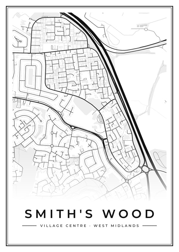 Smith's Wood Village Centre Street Map Poster