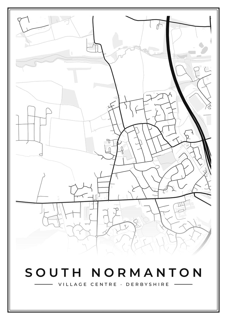 South Normanton Village Centre Street Map Poster