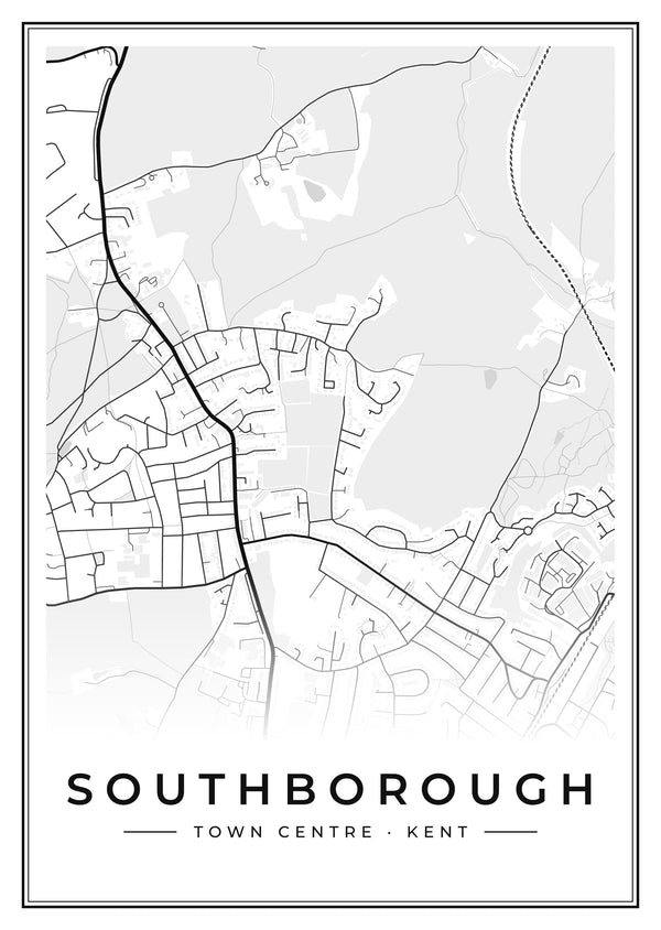 Southborough Town Centre Street Map Poster