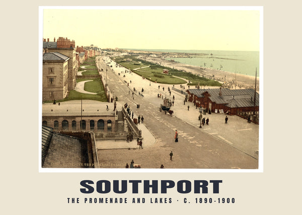 The promenade and lakes, Southport, c. 1890–1900 Heritage Print