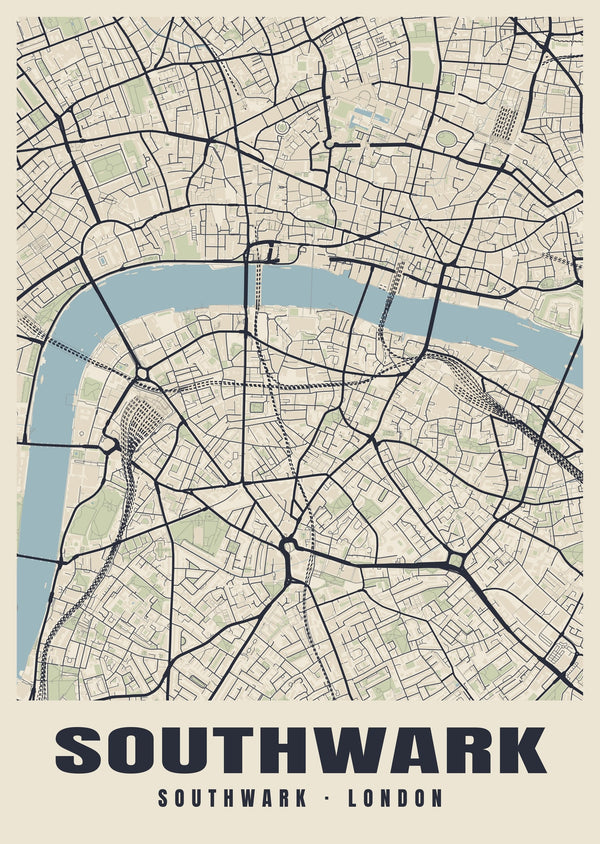 Southwark Heritage Street Map Poster