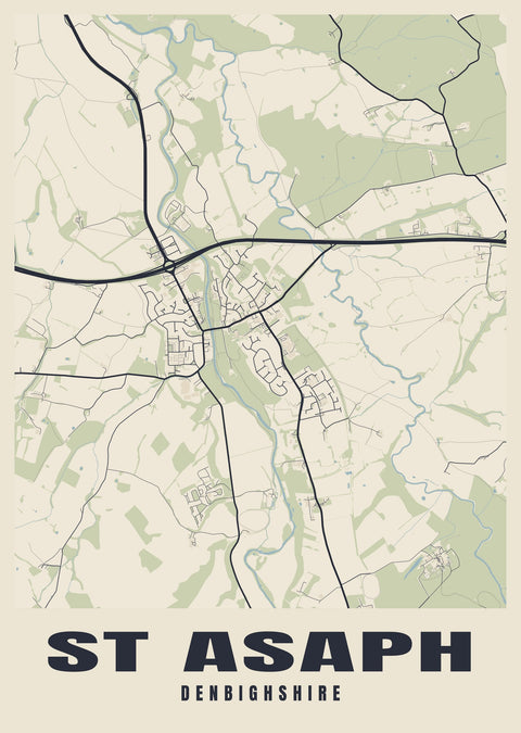 St Asaph Street Map Poster