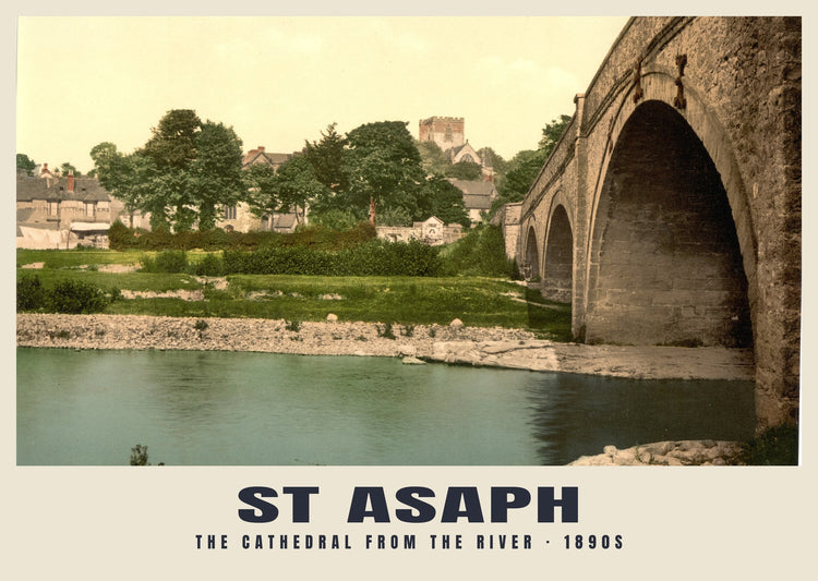 La catedral desde el río, St Asaph, c. 1890–1900 Heritage Print