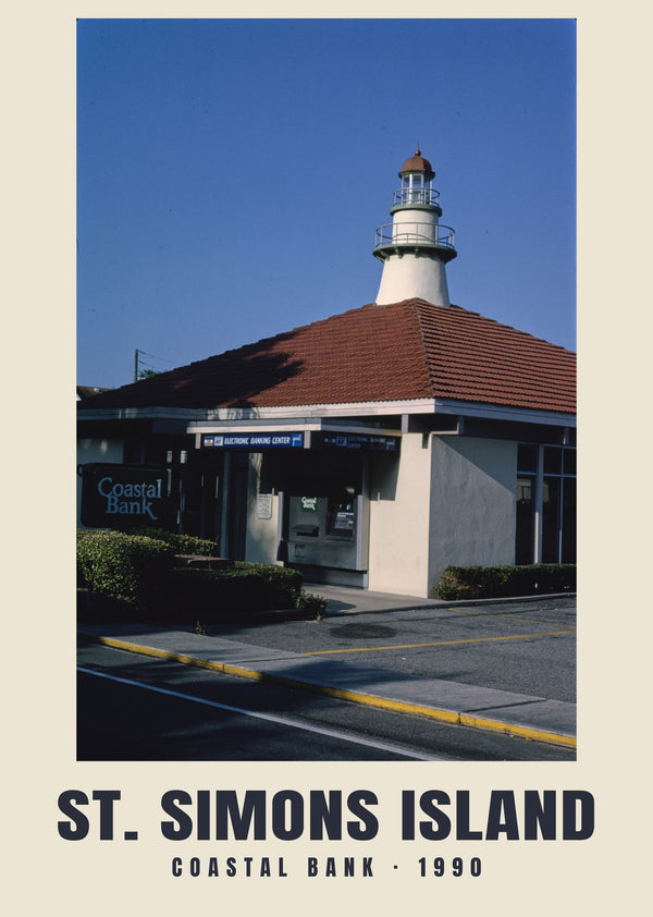 Coastal Bank, St. Simons Island, Georgia — 1990 · Lámina de fotografía histórica