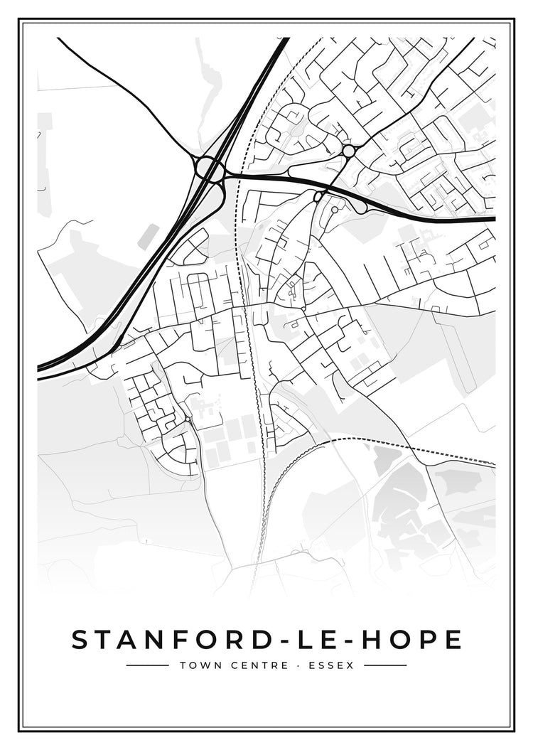 Stanford-le-Hope Town Centre Street Map Poster