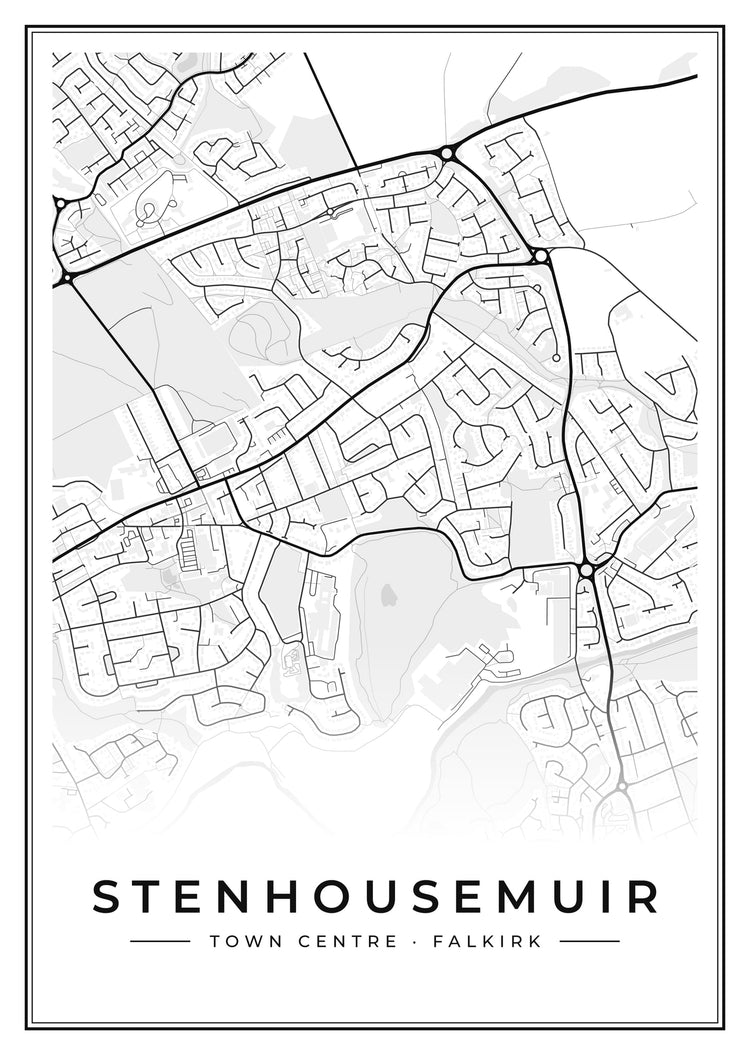 Stenhousemuir Town Centre Street Map Poster