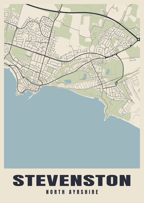 Stevenston Street Map Poster