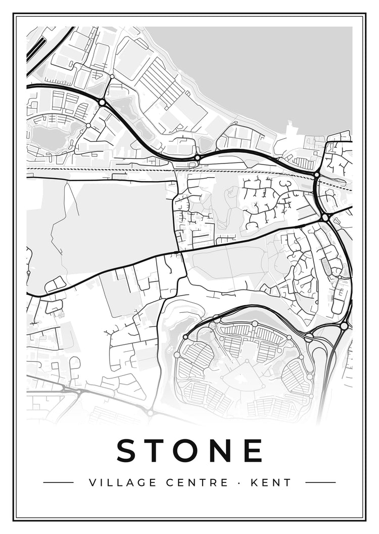 Stone Village Centre Street Map Poster