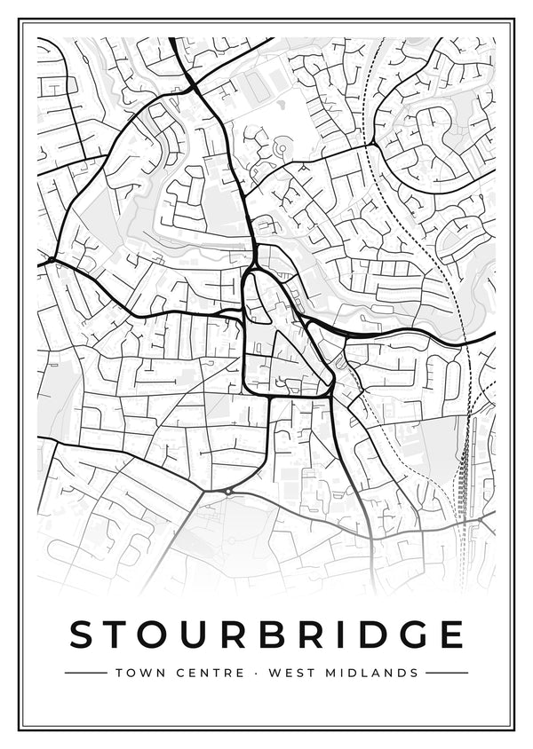 Stourbridge Town Centre Street Map Poster