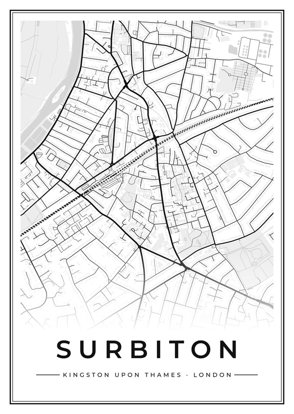 Surbiton Street Map Poster