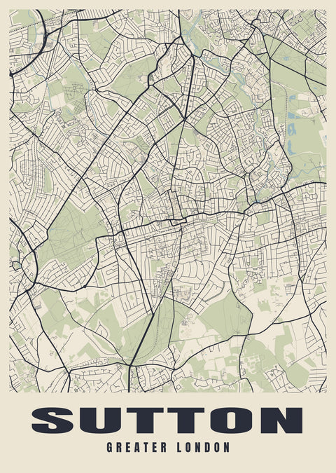 Sutton Street Map Poster