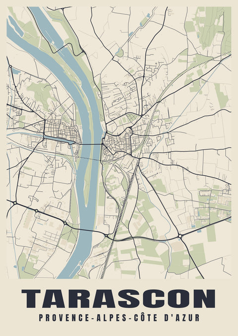 Tarascon Street Map Poster