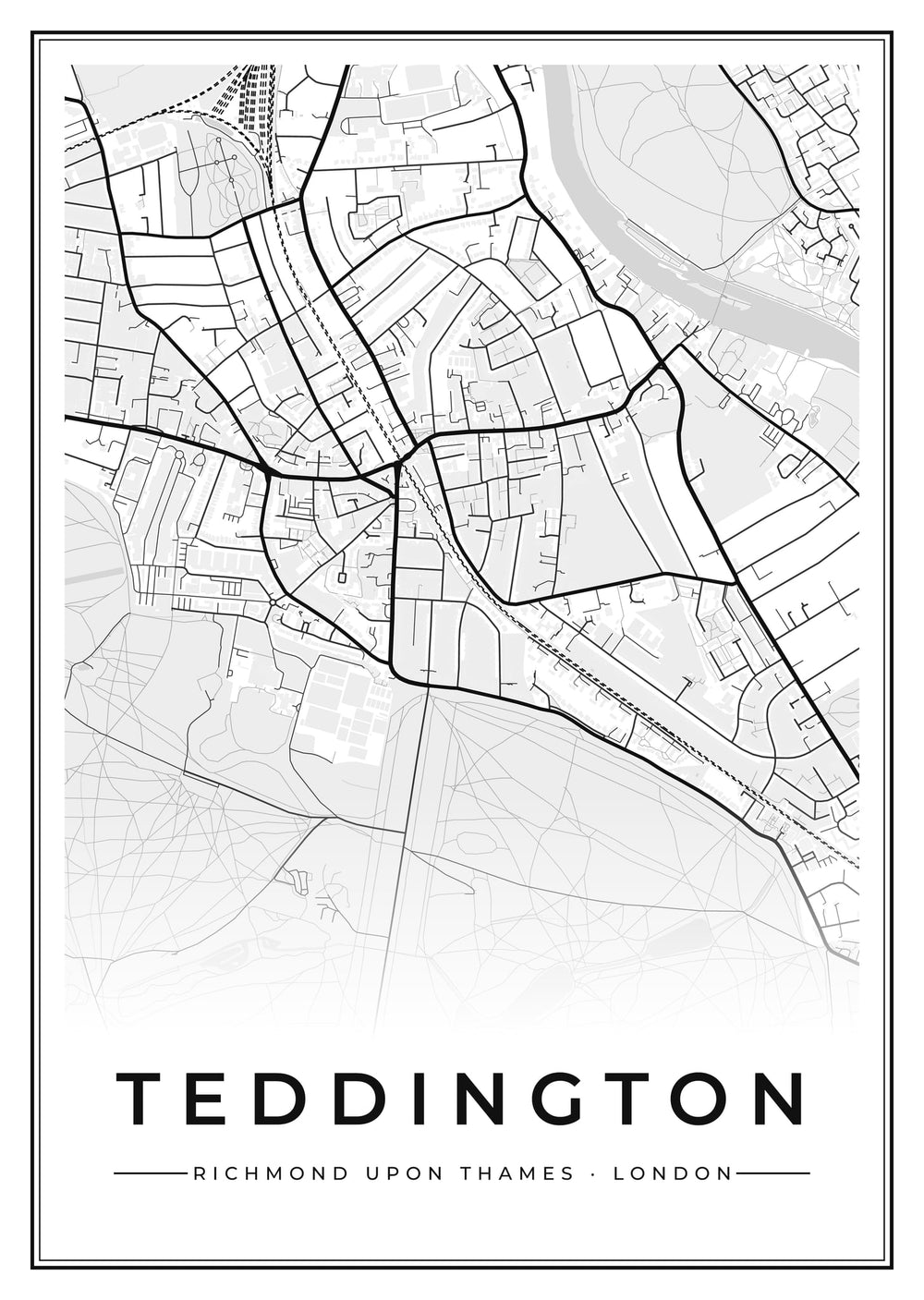 Teddington Street Map Poster