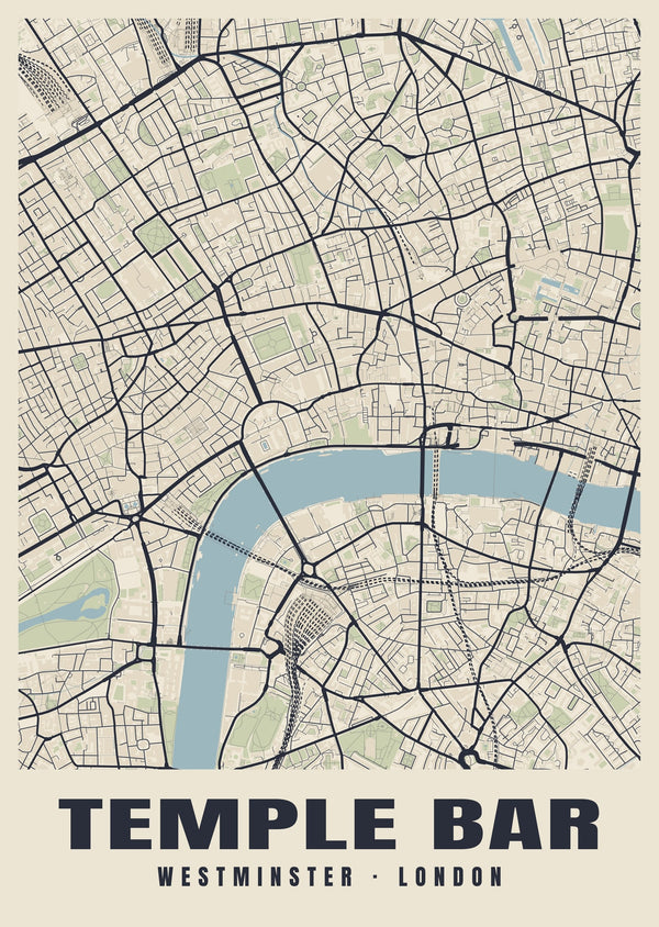 Temple Bar Heritage Street Map Poster
